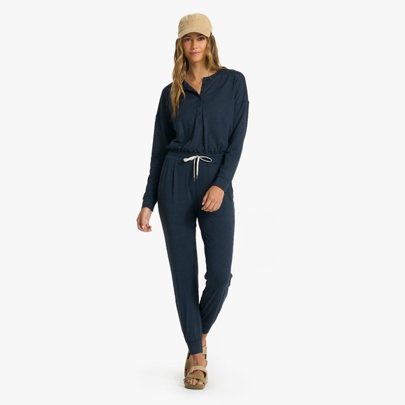 Vuori Pants & Jumpsuits Nwt Vuori Navy Blue Lux Henley Jumpsuit